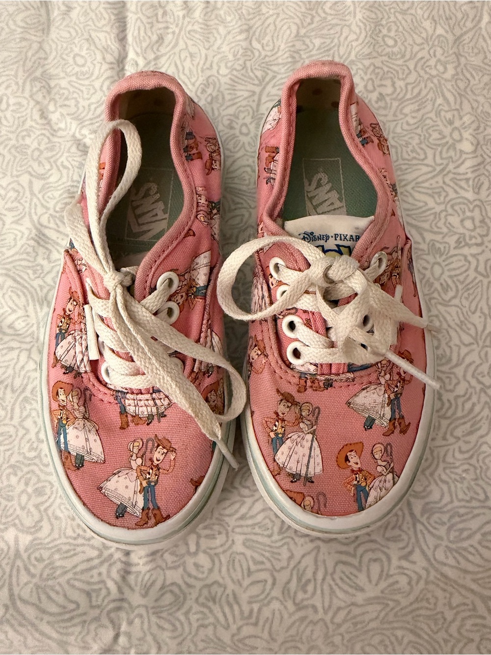 Vans Kids Pink Disney Toy Story Printed Lace-Up Sneakers - Woody & Bo Peep